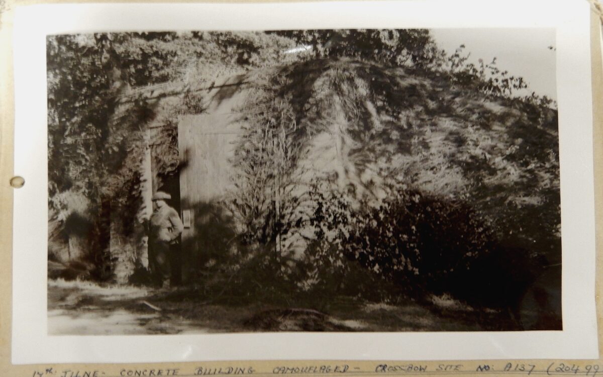 30 AU France operations Crossbow site camouflaged bunker