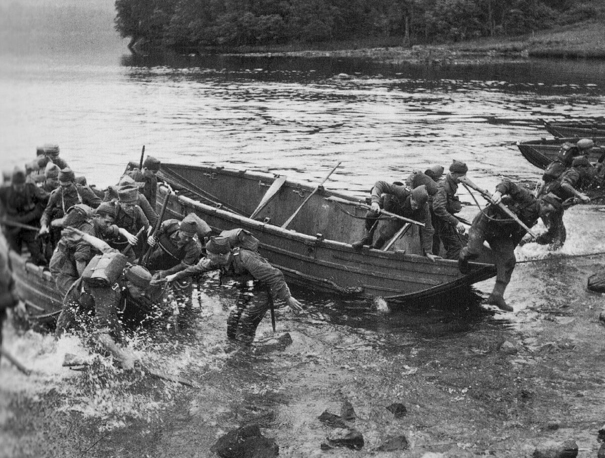 Boat handling an opposed landing at Achnacarry