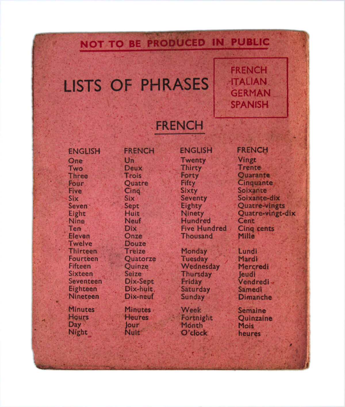 Phrasebook single page